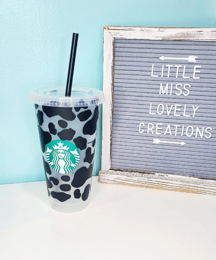 Cow Print Reusable Cold Cup