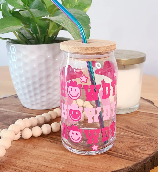 Howdy Howdy Howdy Beer Can Glass