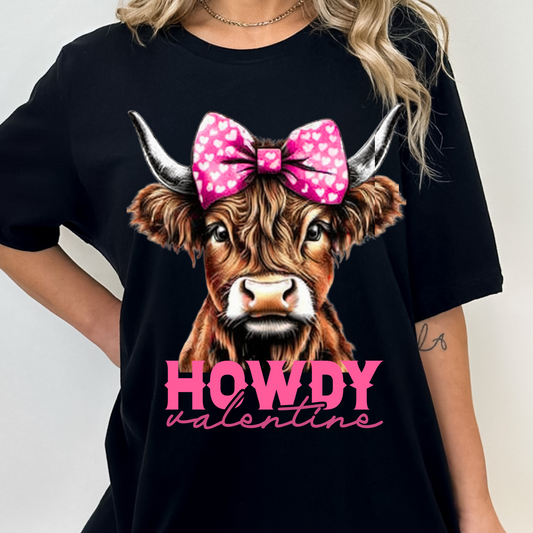 Howdy Valentine Highland Cow Shirt