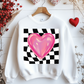 Checkered Heart Valentines Sweatshirt