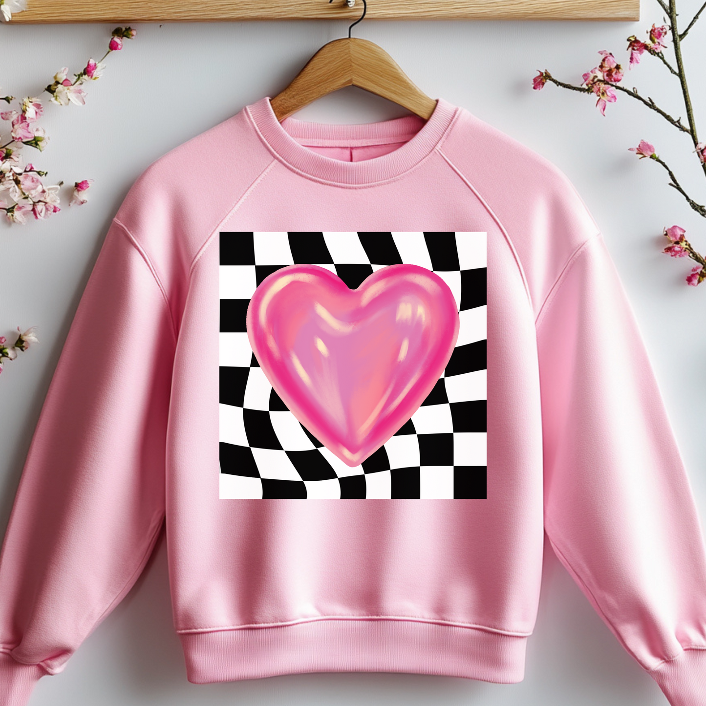 Checkered Heart Valentines Sweatshirt