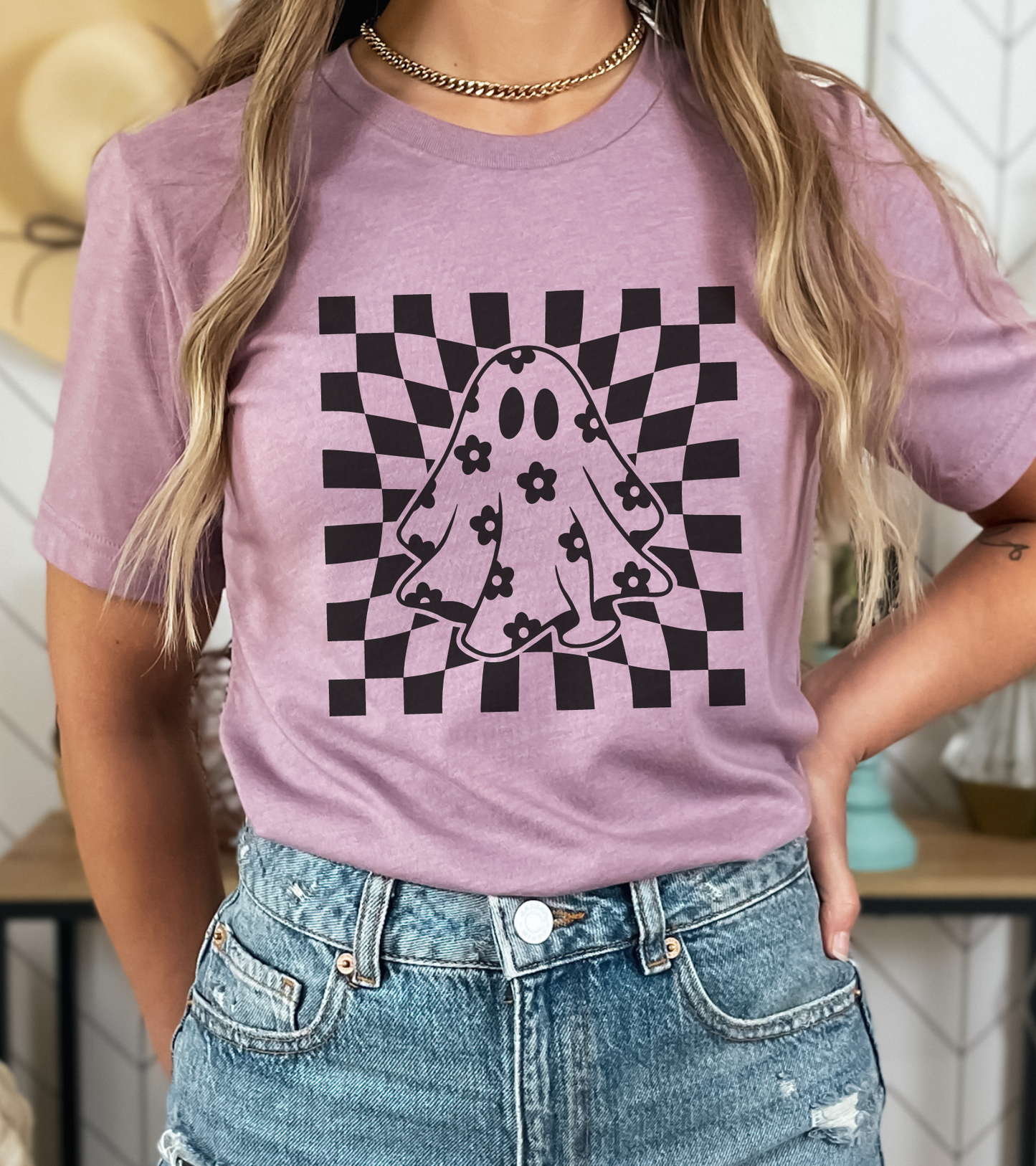 Checkered Daisy Ghost Shirt