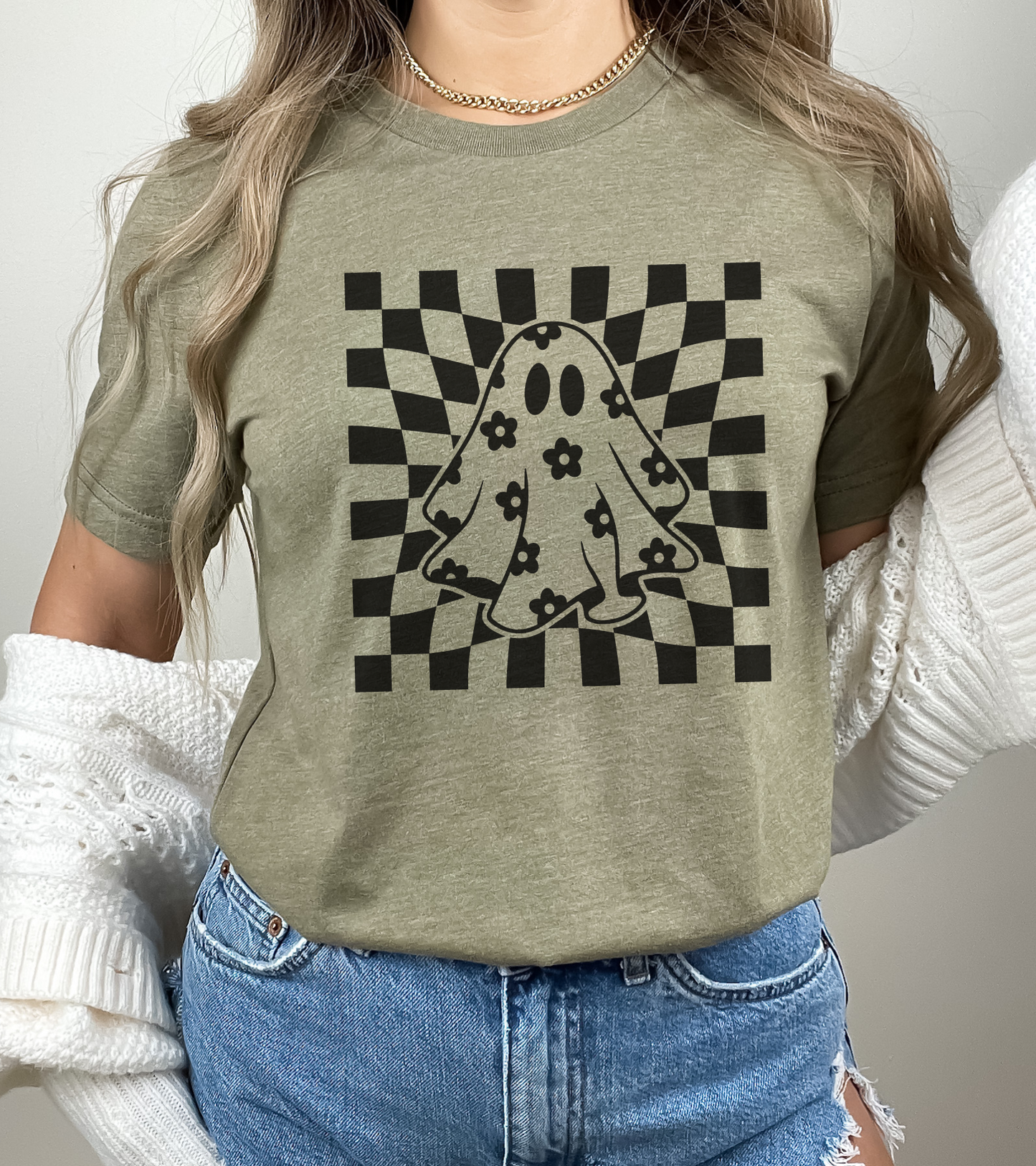 Checkered Daisy Ghost Shirt