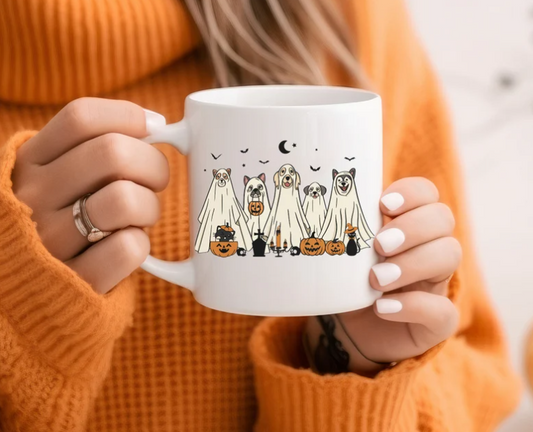 Ghost Dogs In Sheets Coffee Mug