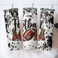 Cow Print Football Mom Tumbler