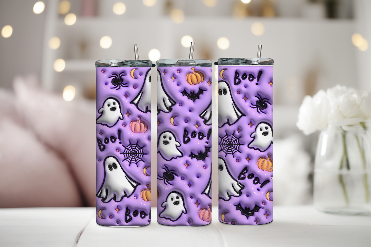 Cute Ghost Inflated Halloween Tumbler