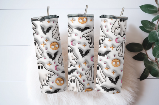 Cute Ghost & Bats Inflated Tumbler