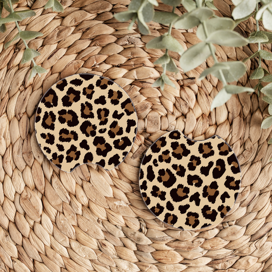 Leopard Print Car Coasters