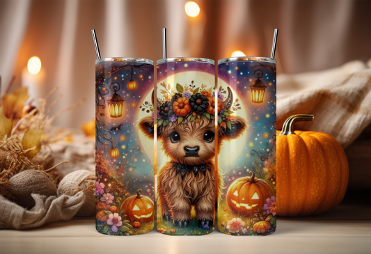 Highland Cow Halloween Tumbler