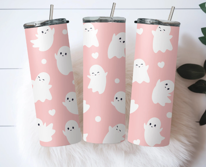 Cute Ghost Pink Tumbler