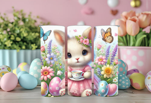 Easter Bunny Floral Tumbler