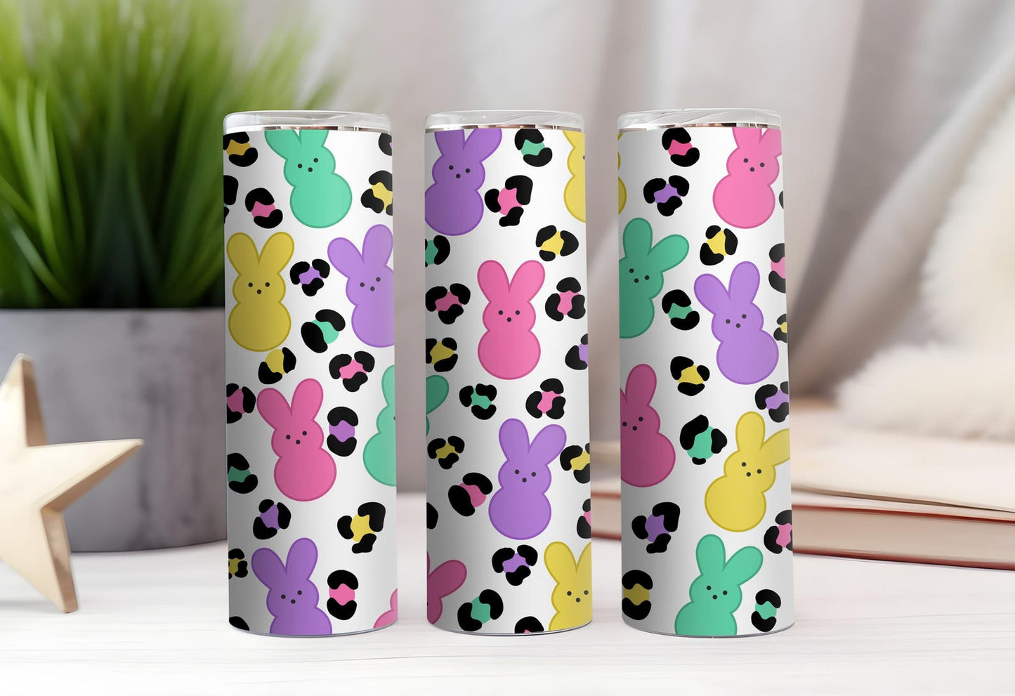 Colorful Bunny Leopard Tumbler