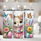 Easter Bunny Floral Tumbler