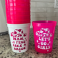 Sombrero de vaquera con estampado de vaca Vasos para fiesta Let's Go Girls