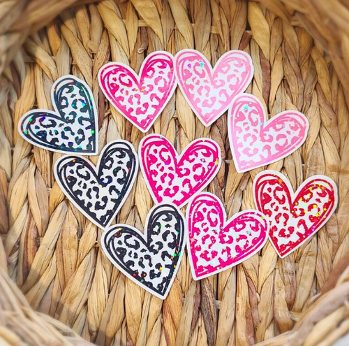 Leopard Print Heart Sticker