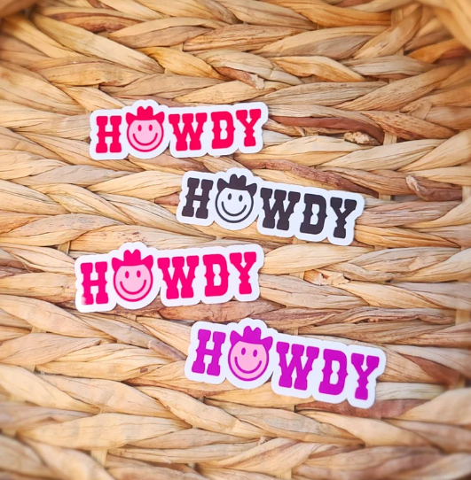 Howdy Happy Face Sticker