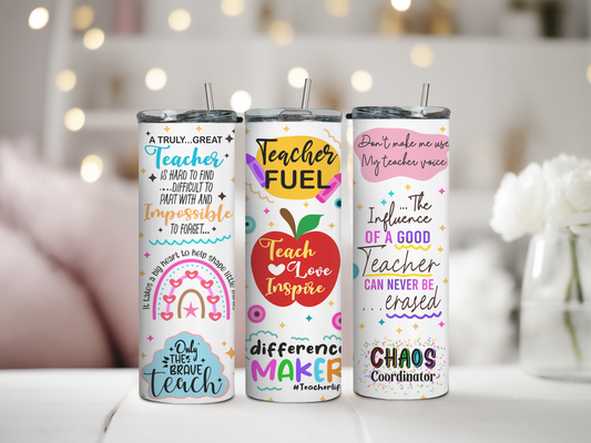 Teach Love Inspire Teacher Tumbler