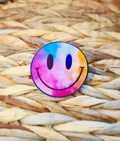 Tie Dye Happy Face Sticker