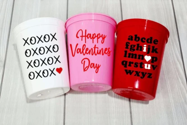 Vasos para fiesta de San Valentín