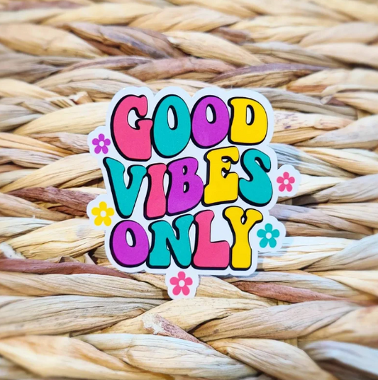 Pegatina retro "Good Vibes Only"