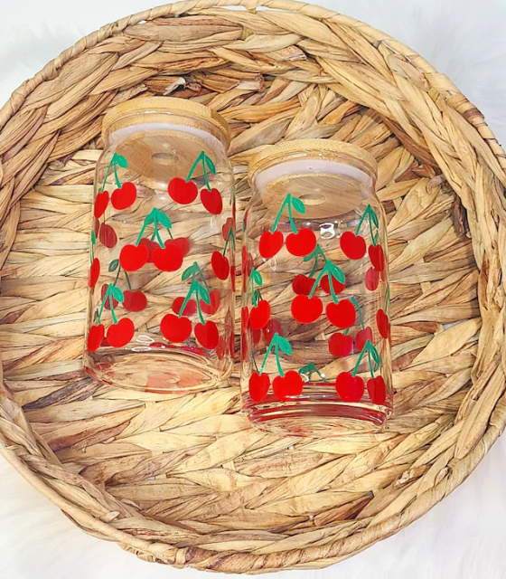 Very Cherry  Beer Can Iced Coffee Glass